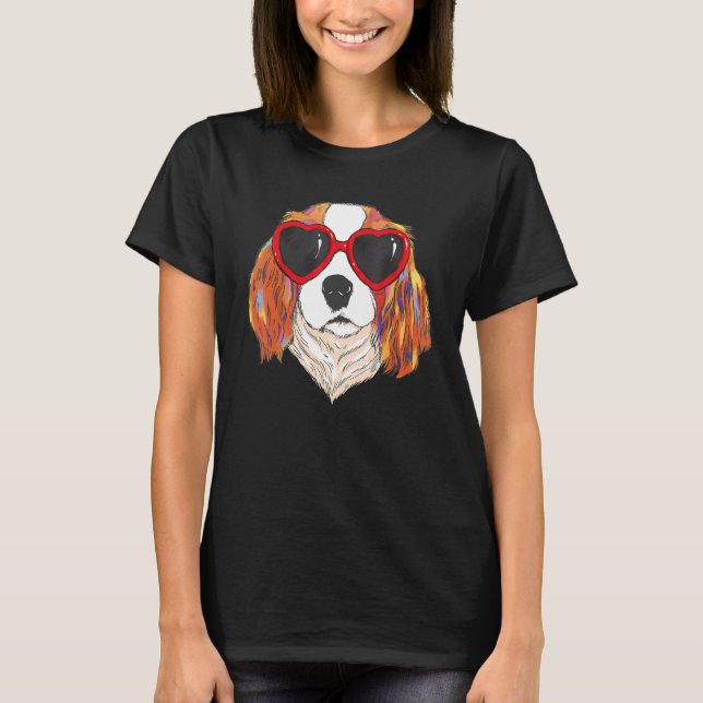 Camiseta Óculos de sol do coração amam cemitério de cães bo (Frente)
