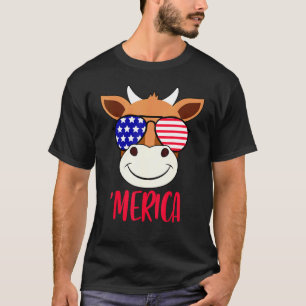 Camiseta Óculos de sol do Dia 4 de Julho EUA Bandeira Ameri