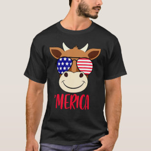 Camiseta Óculos de sol do Dia 4 de Julho EUA Bandeira Ameri