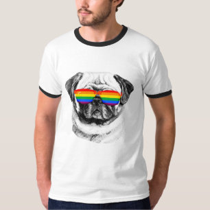 Camiseta Óculos de sol do orgulho do Pug