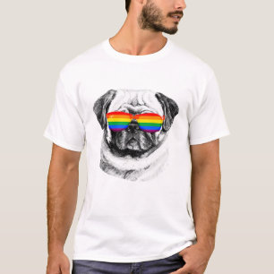 Camiseta Óculos de sol do orgulho do Pug