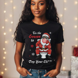 Camiseta Óculos de sol do Papai Noel no Natal, engraçado e 