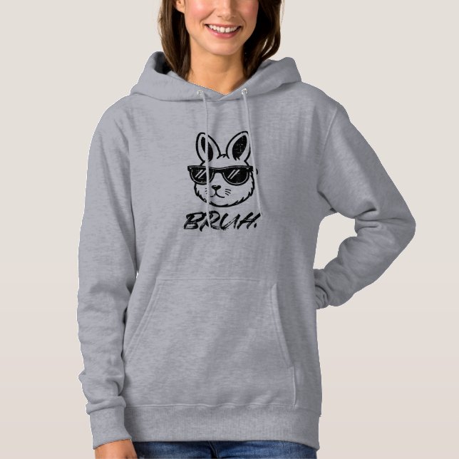 Camiseta Óculos de Sol Easter Bruh Bunny Piada Meme Homens  (Frente)