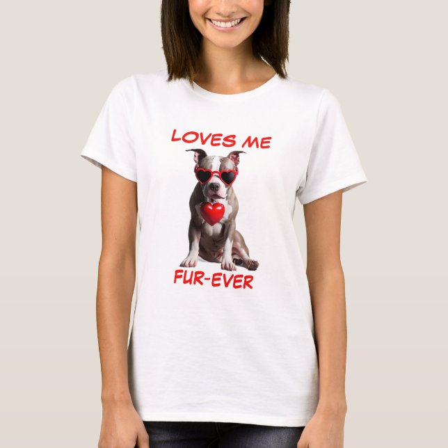 Camiseta Óculos de sol em forma de coração de Pitbull (Frente)