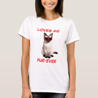 Camiseta Óculos de sol em forma de coração, vermelho, siamê
