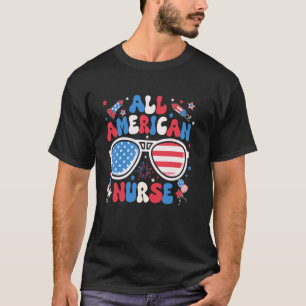 Camiseta Óculos de Sol Enfermeira Totalmente Americana 4 de