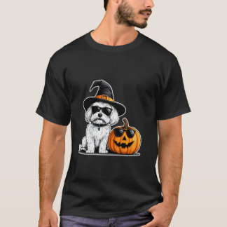 Camiseta Óculos de Sol Engraçados de Abóbora para Cães Malt