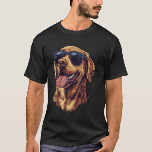 Camiseta Óculos de Sol Engraçados do Golden Retriever