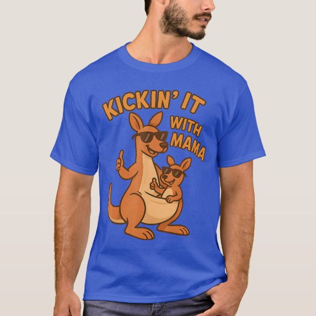 Camiseta Óculos de Sol Engraçados Presentes de Canguru Mamã (Frente)