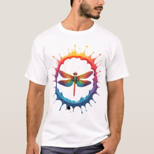 Camiseta Óculos de Sol Estilo Tie Dye com Ilustração de Lib