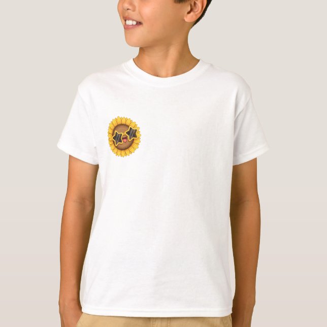 Camiseta Óculos de Sol Estrela do Girassol Bobalhão para Cr (Frente)