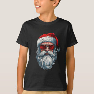 Camiseta Óculos de Sol Face Santa Natal Xmas Homens Mulhere