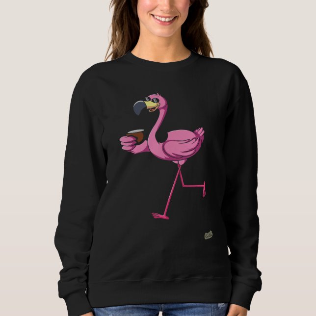 Camiseta Óculos de Sol Flamingo Rosa Bebe Coco (Frente)