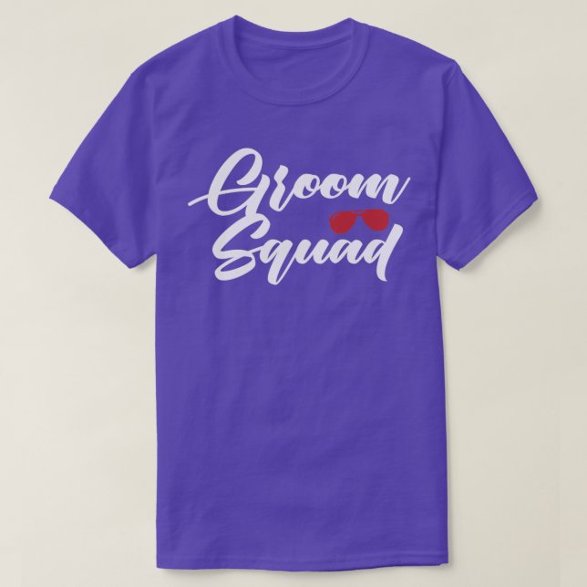 Camiseta Óculos de sol Groom Squad (Frente do Design)