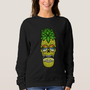 Camiseta Óculos de sol havaianos Havaí Praia Caveira Abacax