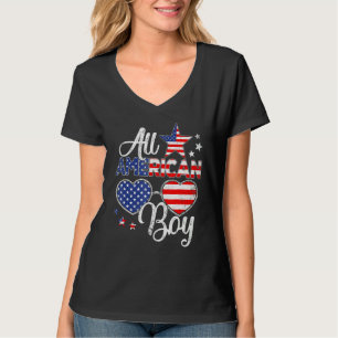 Camiseta Óculos de Sol Infantil Menino 4 de Julho All Ameri
