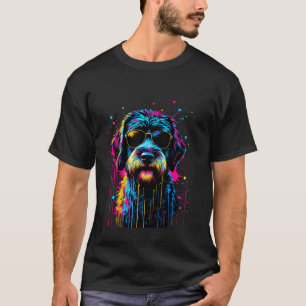Camiseta Óculos de Sol Labradoodle Colorido Pop Art Labrado