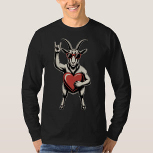 Camiseta Óculos de Sol Legais com Gráfico de Bode Rock On e