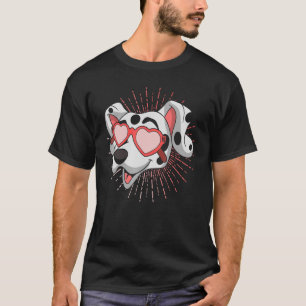 Camiseta Óculos de sol legal Corações Cachorro Cachorro Pro