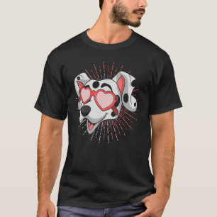 Camiseta Óculos de sol legal Corações Cachorro Cachorro Pro