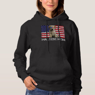 Camiseta Óculos de sol Maltês Mãe Bandeira Americana Cachor