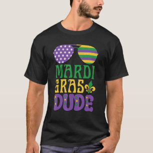 Camiseta Óculos de sol Mardi Gras garoto divertido vintage