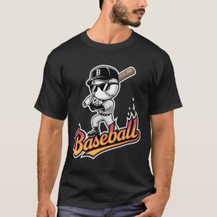 Camiseta Óculos de sol mascote de beisebol legal garotos