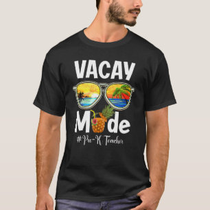Camiseta Óculos de sol Modo Vacante Pré K Professor Vibes d
