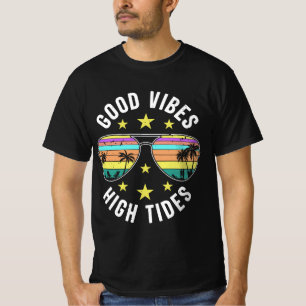 Camiseta Óculos de sol na moda com boas vibrações