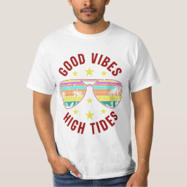 Camiseta Óculos de sol na moda com boas vibrações