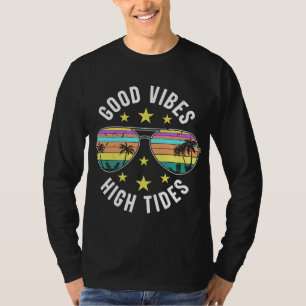 Camiseta Óculos de sol na moda com boas vibrações