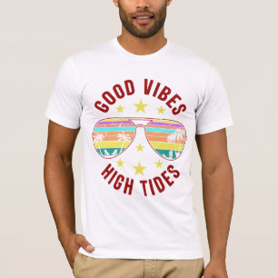 Camiseta Óculos de sol na moda com boas vibrações