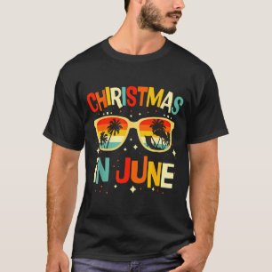 Camiseta óculos de sol Natal em junho férias de verão engra