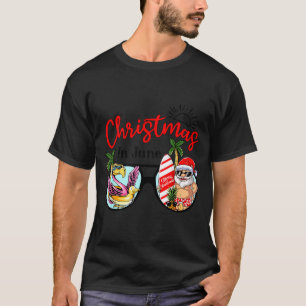 Camiseta óculos de sol natal em junho santa flamingo verão