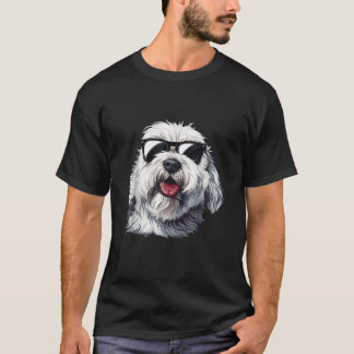 Camiseta Óculos de Sol Old English Sheepdog Raça de Cachorr