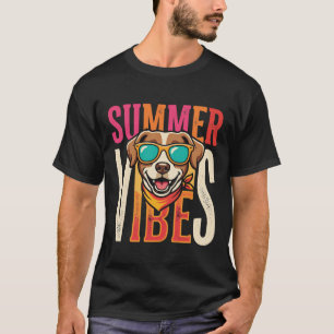 Camiseta Óculos de Sol para Cachorro Vibrações de Verão
