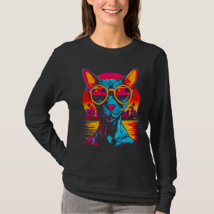 Camiseta Óculos de Sol para Gato Sphynx Sem Pelo