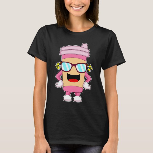 Camiseta Óculos de sol para viagem com café (Frente)