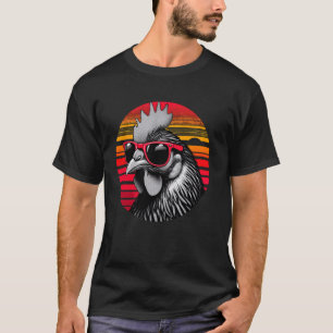 Camiseta Óculos de Sol Passarinho Galo Pôr do Sol Estilo Re