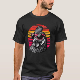 Camiseta Óculos de Sol Passarinho Galo Pôr do Sol Estilo Re