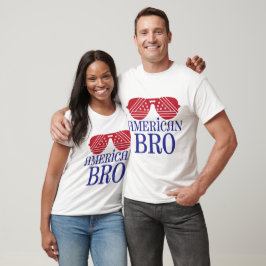 Camiseta Óculos de Sol Patrióticos de Aviador Americano Bro