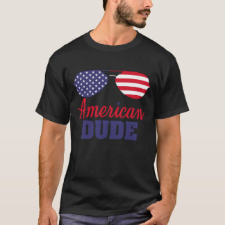 Camiseta Óculos de sol Patrióticos do Cara Americano 4 de J