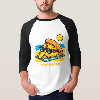 Camiseta Óculos de Sol Pizza Relaxando na Praia