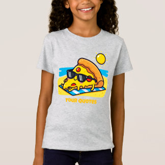 Camiseta Óculos de Sol Pizza Relaxando na Praia