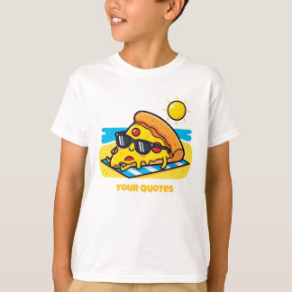 Camiseta Óculos de Sol Pizza Relaxando na Praia