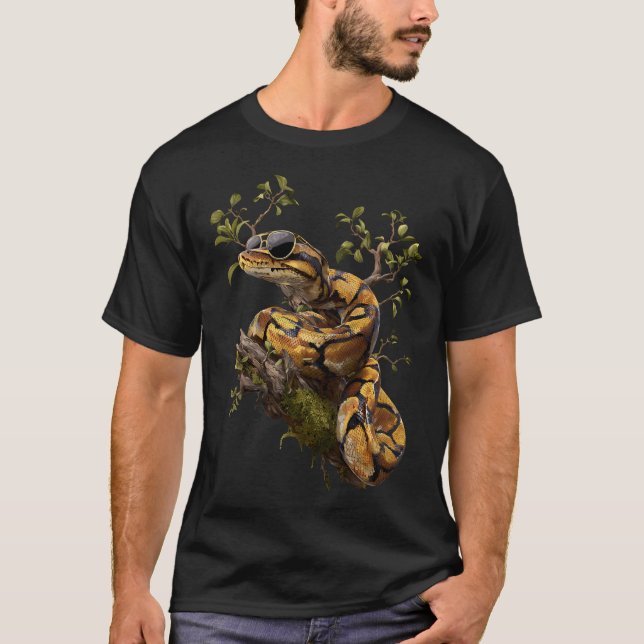 Camiseta Óculos de Sol Python de Bola Dono de Cobra Reptili (Frente)