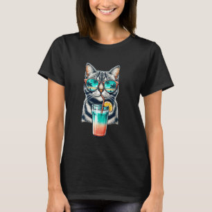 Camiseta Óculos de Sol Reflexivos de Férias de Verão na Pra