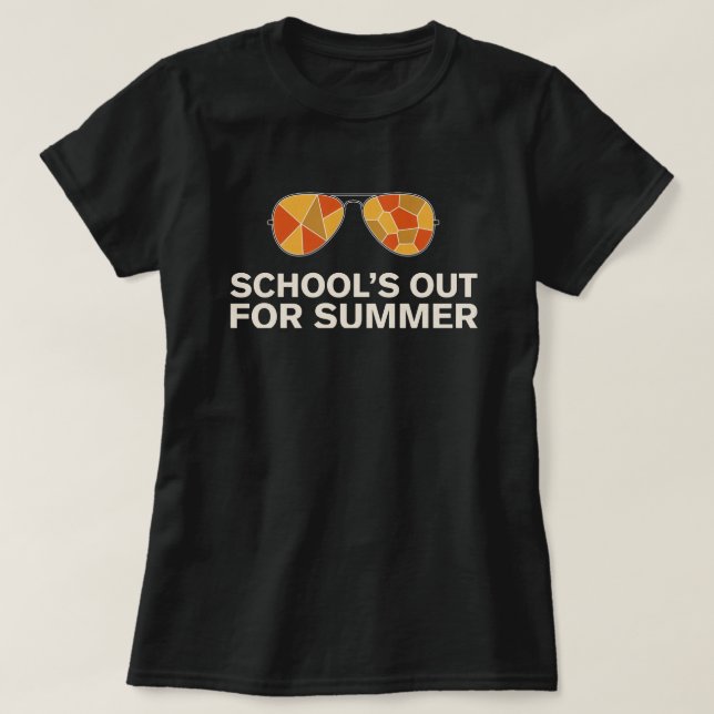 Camiseta Óculos de Sol Retrô Fim das Aulas (Frente do Design)