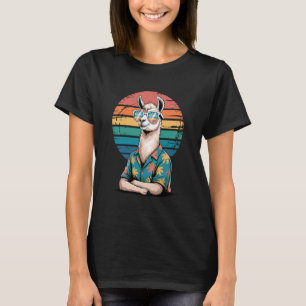 Camiseta Óculos de Sol Retro Llama Havaiano Praia Verão Fér