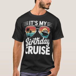 Camiseta Óculos de Sol Retrô para Cruzeiro de Aniversário